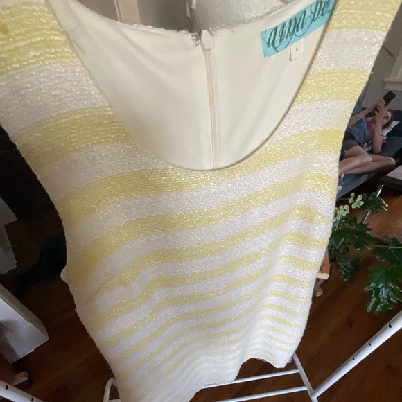 Yellow & White Striped Textured Sleeveless Shift Dress – Size Small (NWOT) - Picture 2 of 15